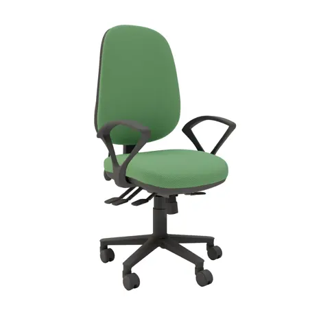 Multi-functional High Back Task Chair - Black Base - Fixed Arms - Drawbridge